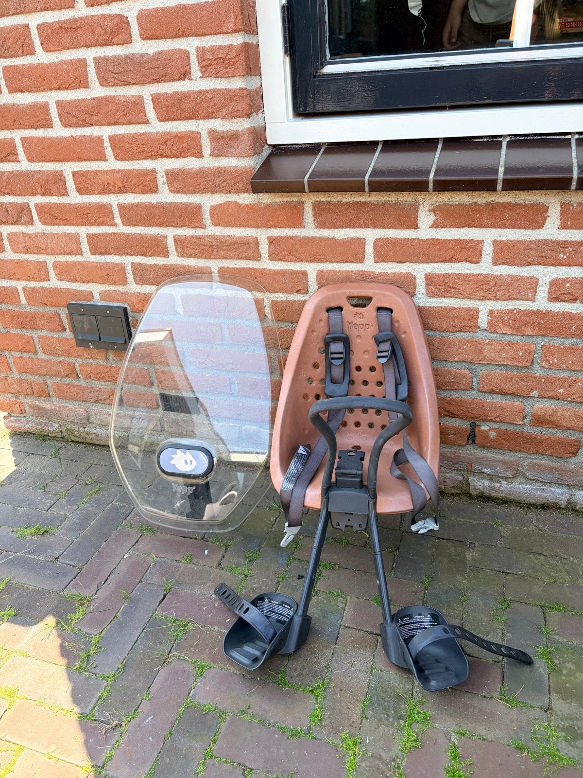 Yepp fietsstoeltje met windscherm, Ophalen, Achterzitje, 9 t/m 18 kg, Gebruikt