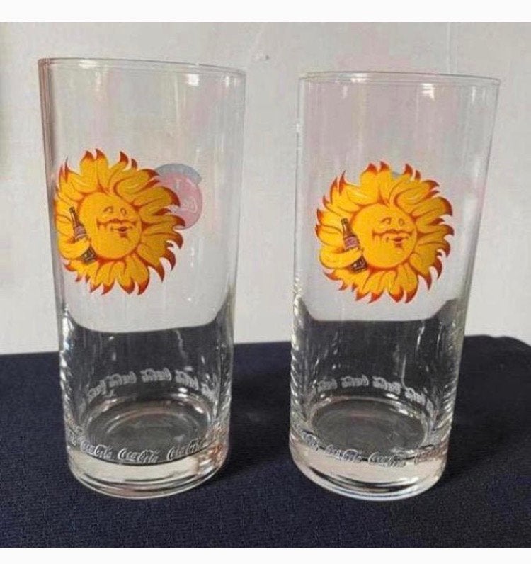 2 Coca-cola glazen. Met zon en logo Always. H. 14,5 cm, Verzamelen, Glas en Borrelglaasjes, Ophalen of Verzenden, Zo goed als nieuw