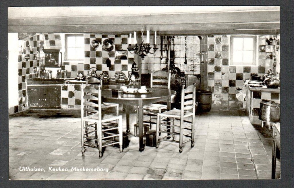 Oude Ansicht - Uithuizen Keuken Menkemaborg - Gr., Ophalen of Verzenden, 1940 tot 1960, Gelopen, Groningen