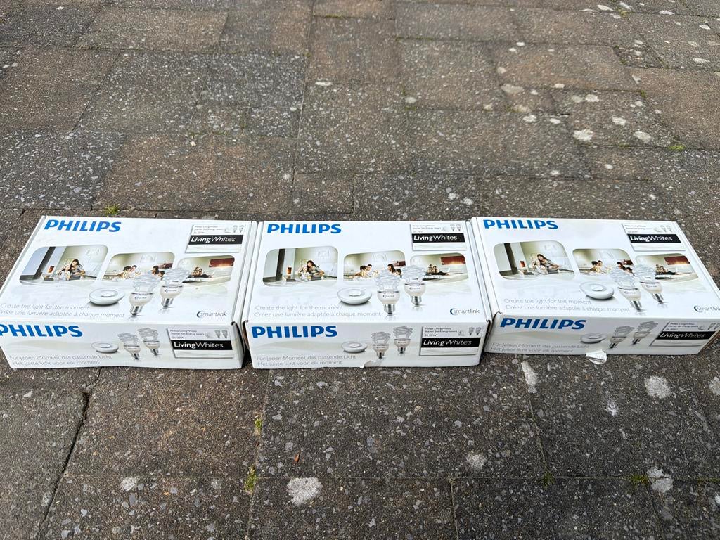 Philips LivingWhites SmartLink Spaarlampen Set (3x), Huis en Inrichting, Lampen | Losse lampen, Zo goed als nieuw, Spaarlamp, Minder dan 30 watt