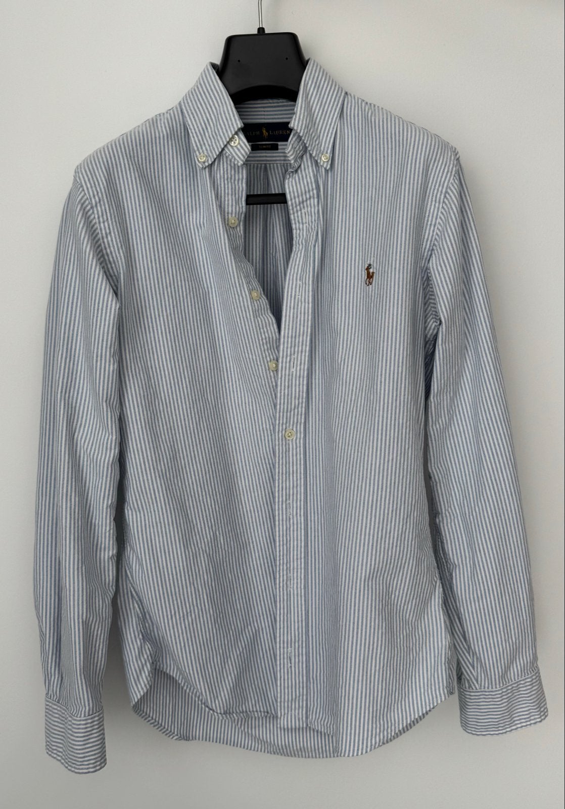 Ralph Lauren overhemd - Slim Fit - Maat S, Kleding | Heren, Ophalen of Verzenden, Zo goed als nieuw, Blauw, Halswijdte 38 (S) of kleiner