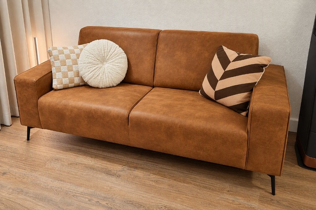Leren bank 2 zits, Ophalen, 250 tot 300 cm, Suede / leer, Tweepersoons