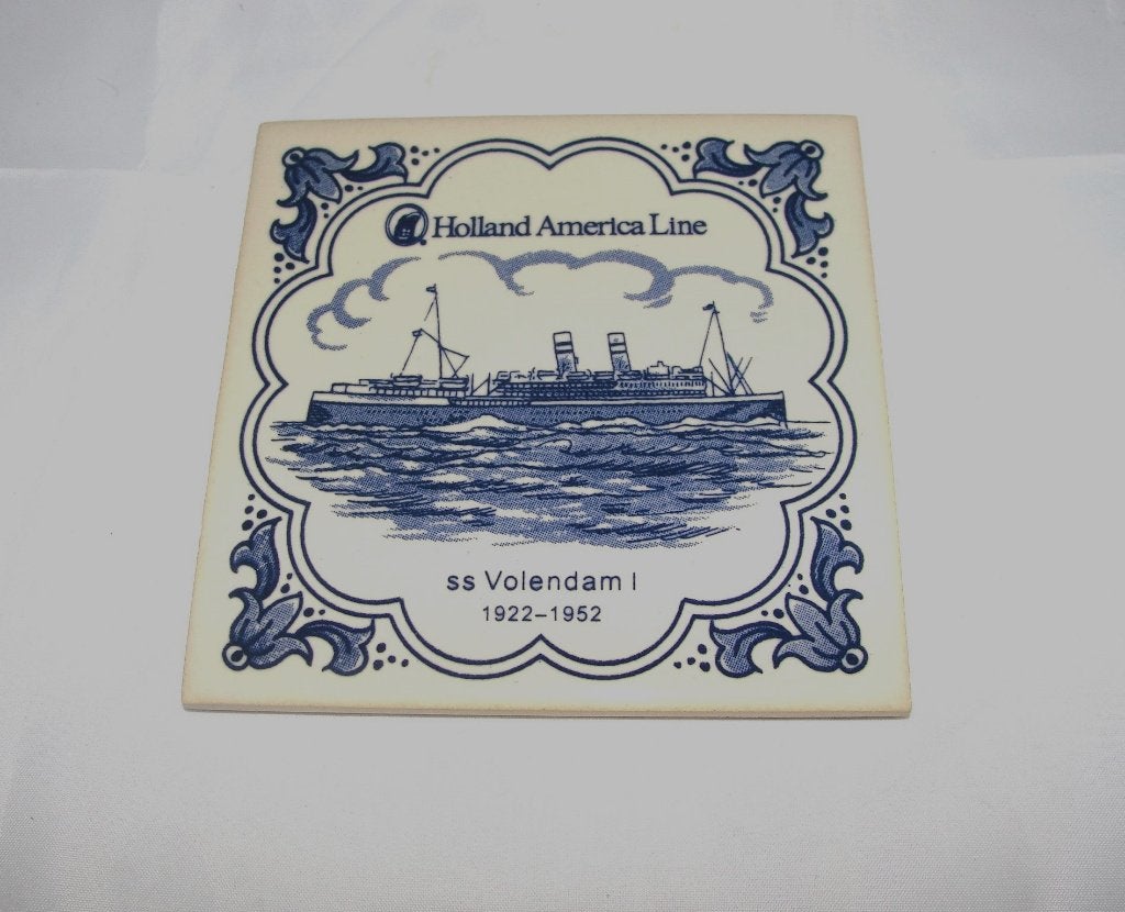 Holland America Line tegel ss. Volendam I 1922-1952, Verzamelen, Ophalen of Verzenden, Zo goed als nieuw, Motorboot, Gebruiksvoorwerp