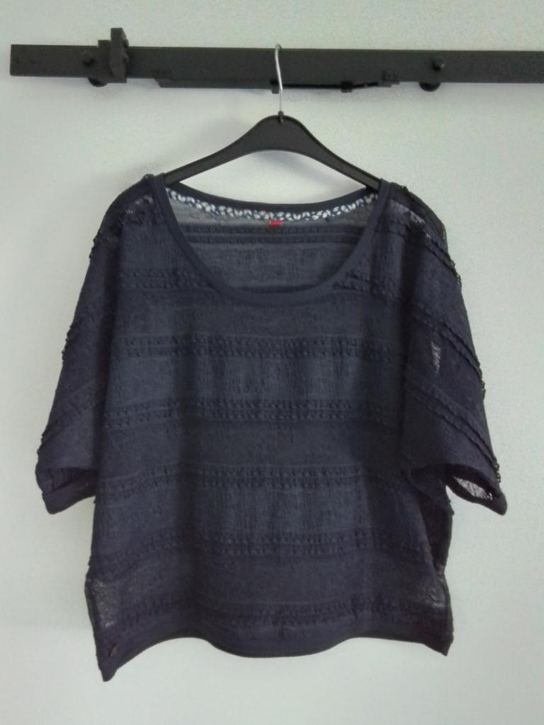 Donkerblauw shirt EDC draagmaat S, Kleding | Dames, Tops, Blauw, Ophalen of Verzenden, Zo goed als nieuw, Korte mouw