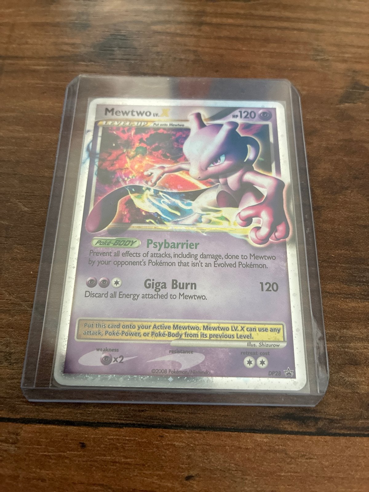 Mewtwo LV.X DP28 Promo Pokemon Kaart, Ophalen, Zo goed als nieuw, Losse kaart
