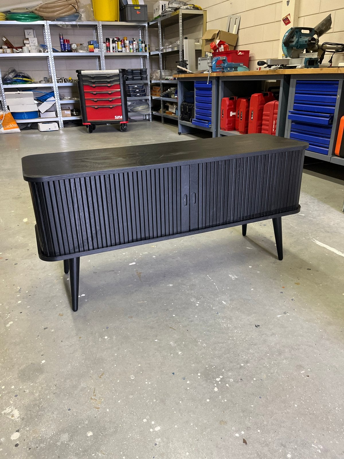 Barbier dressoir tv-meubel zwart, Ophalen, 100 tot 150 cm, Zo goed als nieuw, Minder dan 100 cm