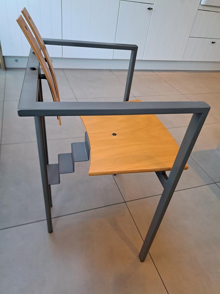 6 vintage design stoelen, Ophalen, Gebruikt, Metaal