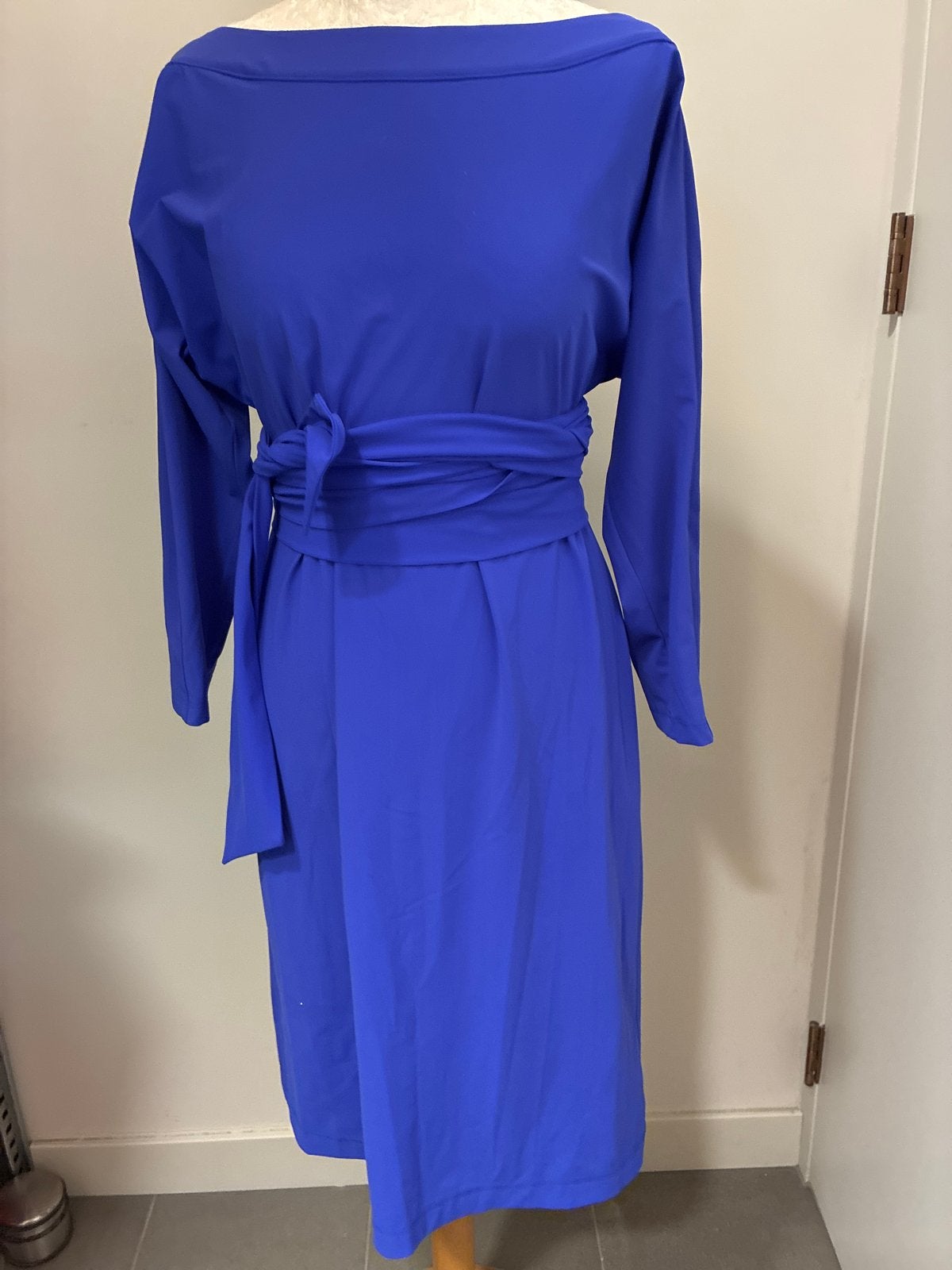 LaDress Caroline getailleerd M paarsblauw travelstof, Maat 38/40 (M), Blauw, Ophalen of Verzenden, Zo goed als nieuw