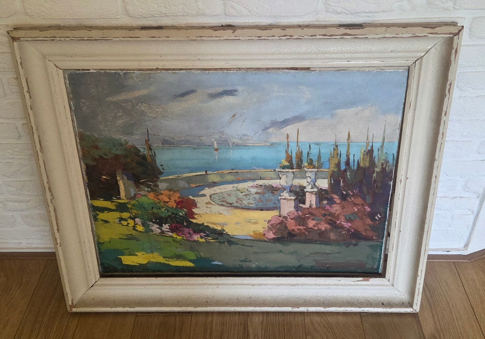 Schilderij om op te knappen met lijst, Ophalen, Maritiem / water, Doek, Realistisch