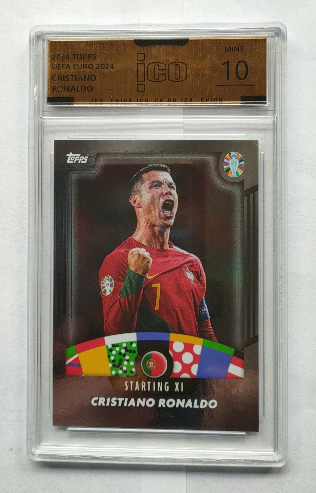 Ronaldo Portugal Euro 2024 Topps...Starting XI....Mint 10, Verzamelen, Sportartikelen en Voetbal, Verzenden, Zo goed als nieuw