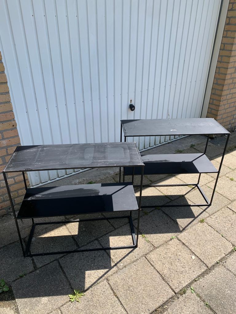 2 metalen kastjes, Huis en Inrichting, Ophalen, Rond, Metaal of Aluminium, Minder dan 55 cm