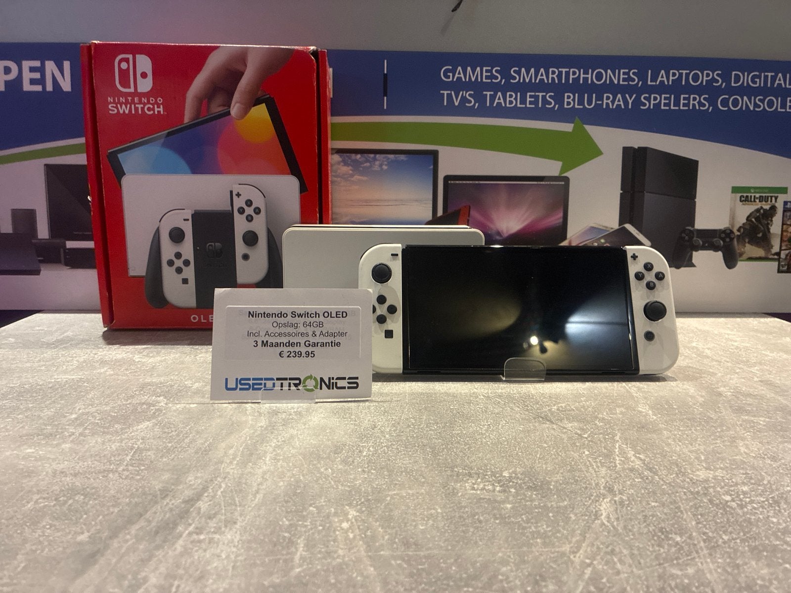 Nintendo Switch OLED - Wit - 64GB Opslag - Zo goed als nieuw, Ophalen of Verzenden, Zo goed als nieuw, Met 2 controllers, Switch OLED