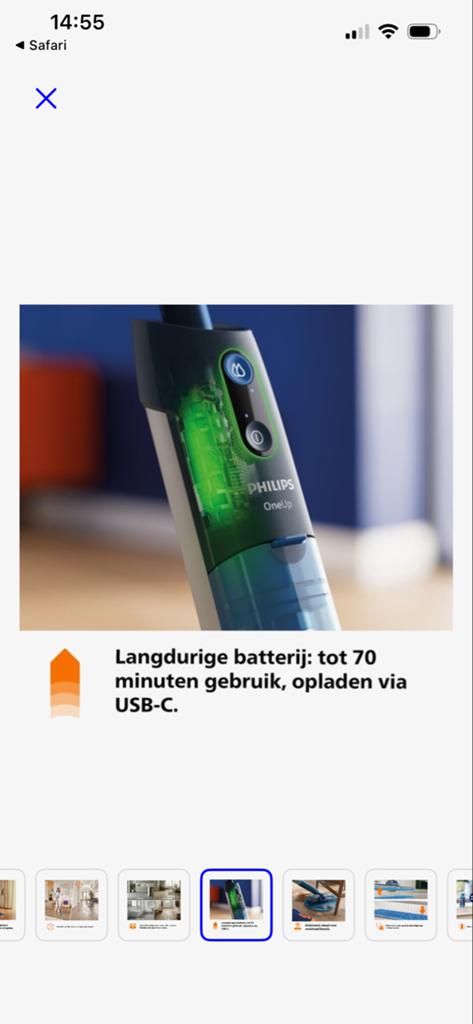 Philips OneUp Vloerreiniger - Draadloos & Dweilfunctie, Ophalen, Philips, Draadloos, Zo goed als nieuw