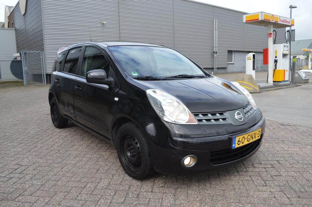 Nissan Note 1.6 Life bj08 airco automaat, Stof, Gebruikt, 4 cilinders, Bedrijf