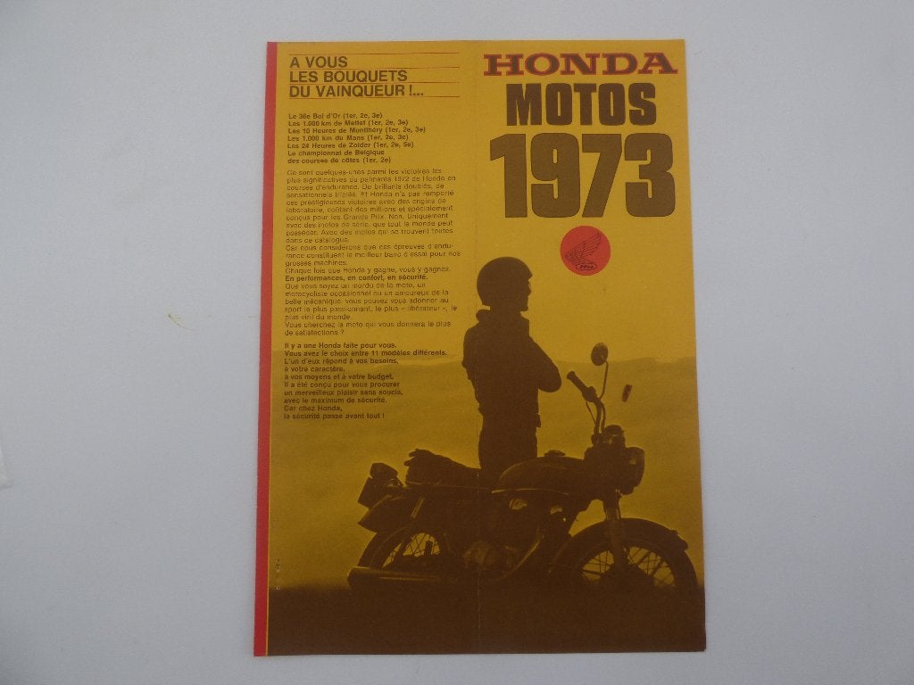 HONDA MOTORFIETSEN GAMMA 1973 FOLDER, Ophalen of Verzenden, Honda