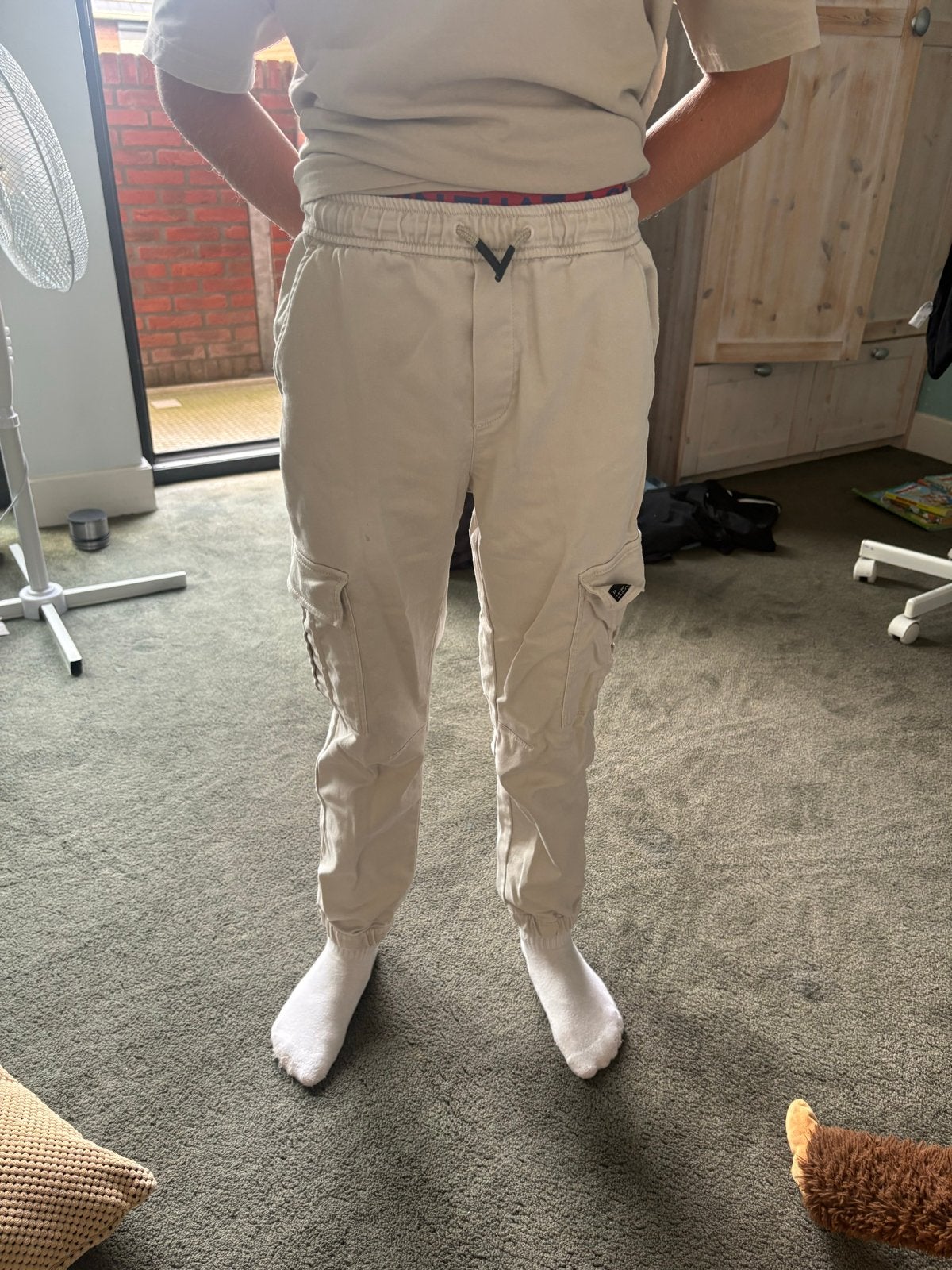 Zara Cargo Jogger Broek - Beige - Maat 152, Ophalen of Verzenden, Gebruikt, Jongen of Meisje