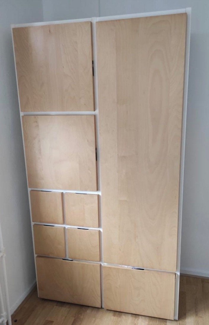 Kledingkast met lades en deuren - licht hout Ikea visthus., Huis en Inrichting, Ophalen, Gebruikt, 100 tot 150 cm, 200 cm of meer