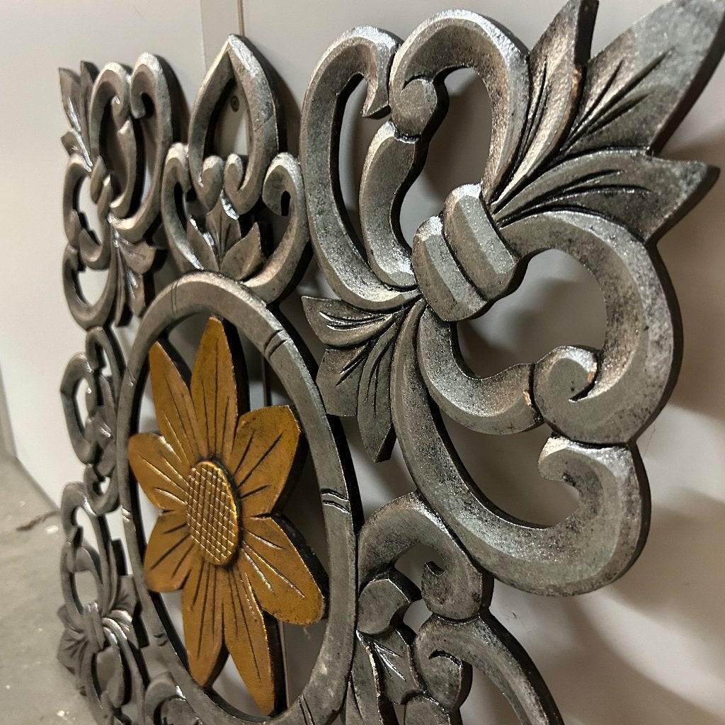 wandpaneel hout 60 x 60 cm - handgemaakt - Gratis bezorgd, TTM Wonen, Meubels – (Perzische) Tapijten en Woonaccessoires, Zilver