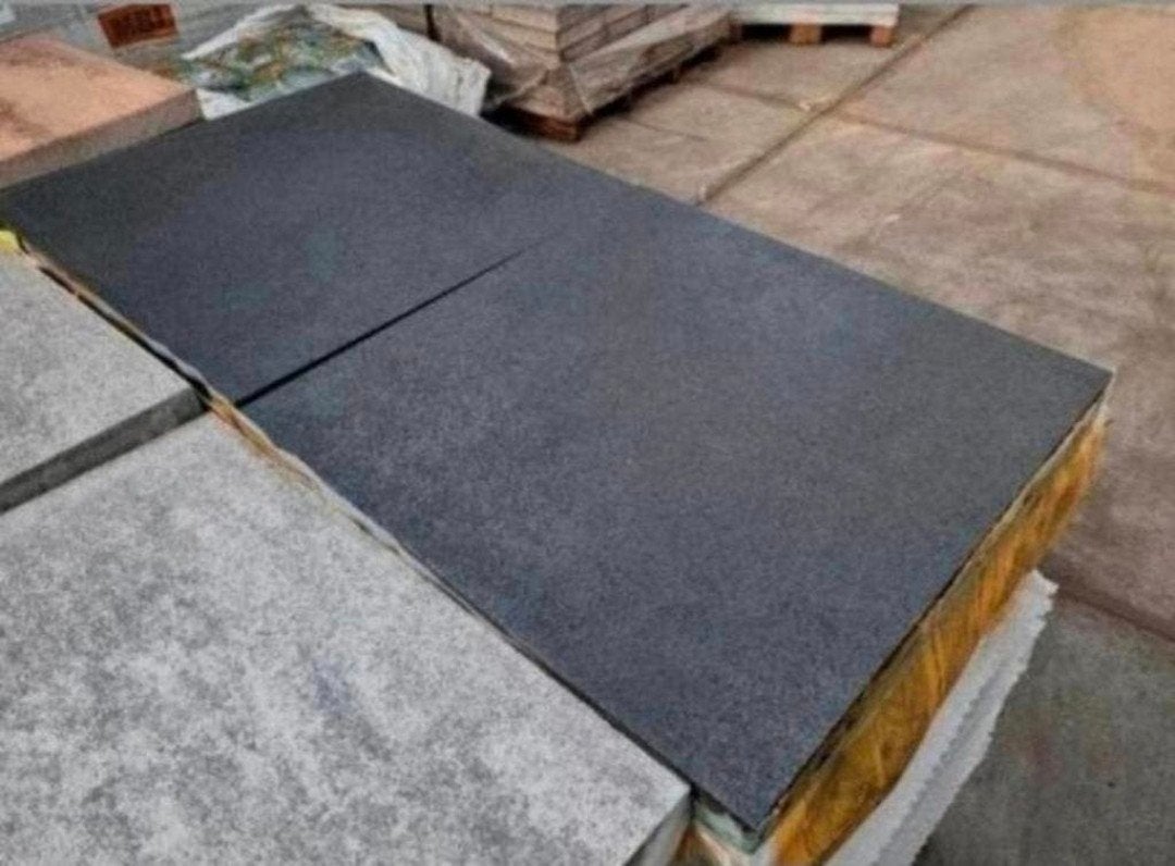 PRIJSFAVORIET €15,-pm² Antraciet terrastegels 60x60x4 s-part, Tuin en Terras, Nieuw, Ophalen of Verzenden, 10 m² of meer, Beton