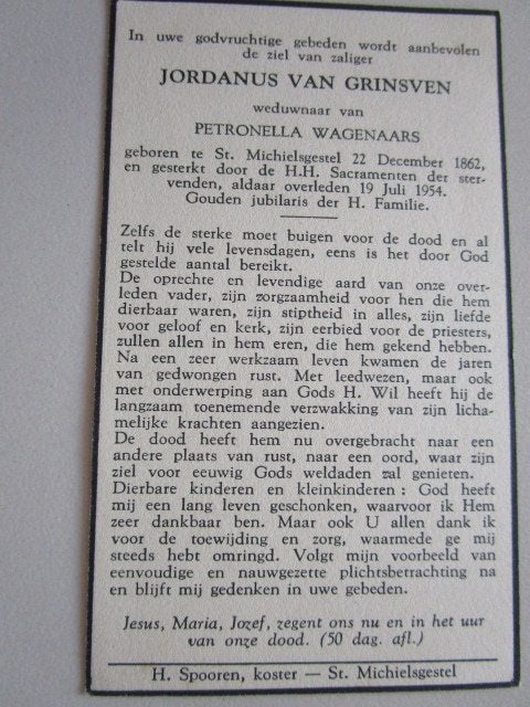 Bidprentjes tussen 1945 en 1950, Verzenden, Bidprentje