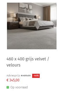 Vloerbedekking aanbieding, Wezep, Ophalen of Verzenden, Nieuw, Minder dan 10 m², Tapijt