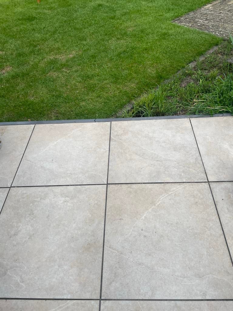 Keramische terrastegels 60x60x3 cm, zandkleur (3 stuks), Tuin en Terras, Tegels en Klinkers, Gebruikt, Keramiek, Ophalen of Verzenden
