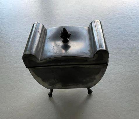 Tinnen potje met deksel antiek, Antiek en Kunst, Ophalen of Verzenden