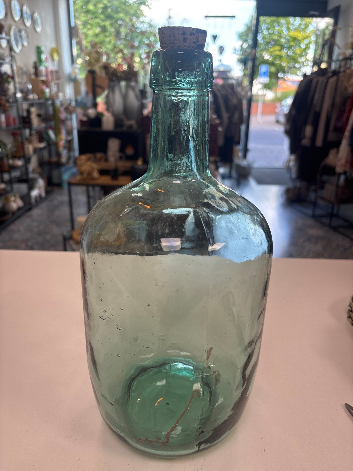 Vintage glazen fles met kurk - Decoratieve vaas, Ophalen