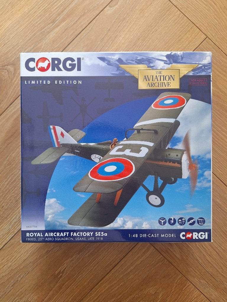 Diecast 1:48 1/48 Corgi Royal Aircraft Factory SE5a. F8005,, Overige merken, Ophalen of Verzenden, Zo goed als nieuw, Groter dan 1:72