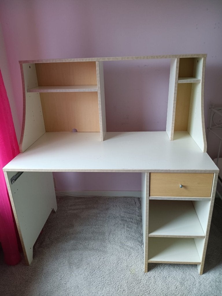 Kinderbureau met opzetstuk, Gebruikt, 110 cm, Spaanplaat of MDF, IKEA