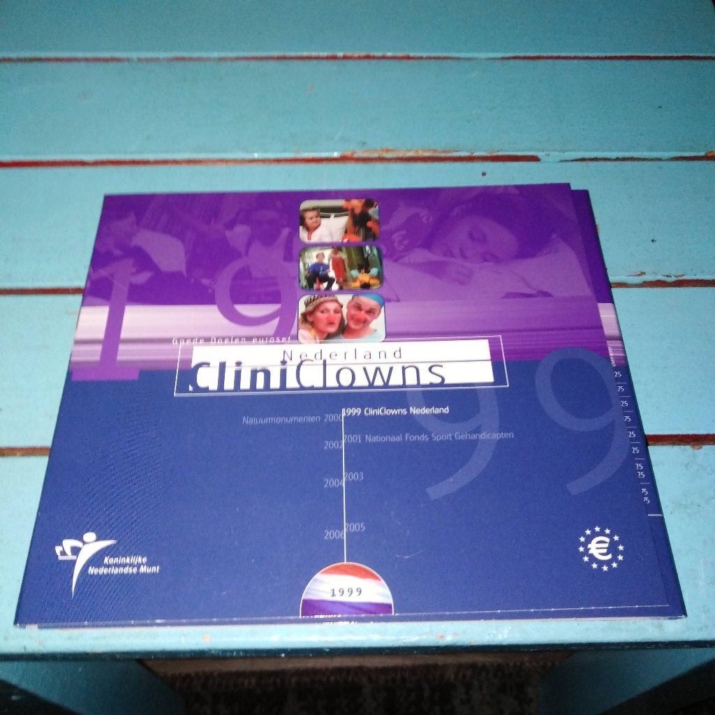 Goede Doelen euro muntset 1999 Cliniclowns, Ophalen, Koningin Beatrix, Euro's, Setje