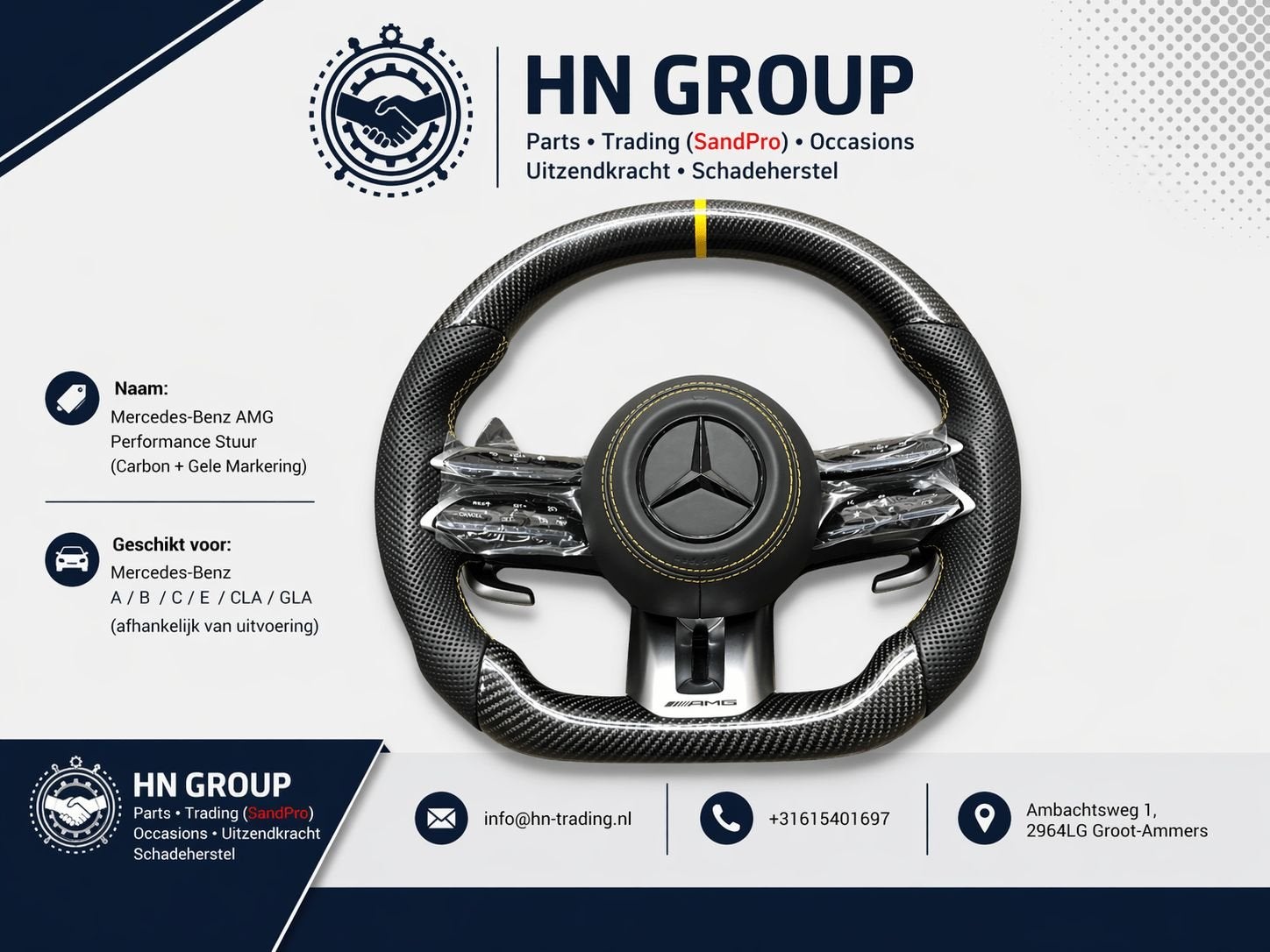2026 AMG STUUR + AIRBAG A45 CLA45 C63 E63 GLC63 GLE63 GT63, -, -, Nieuw, Ophalen of Verzenden