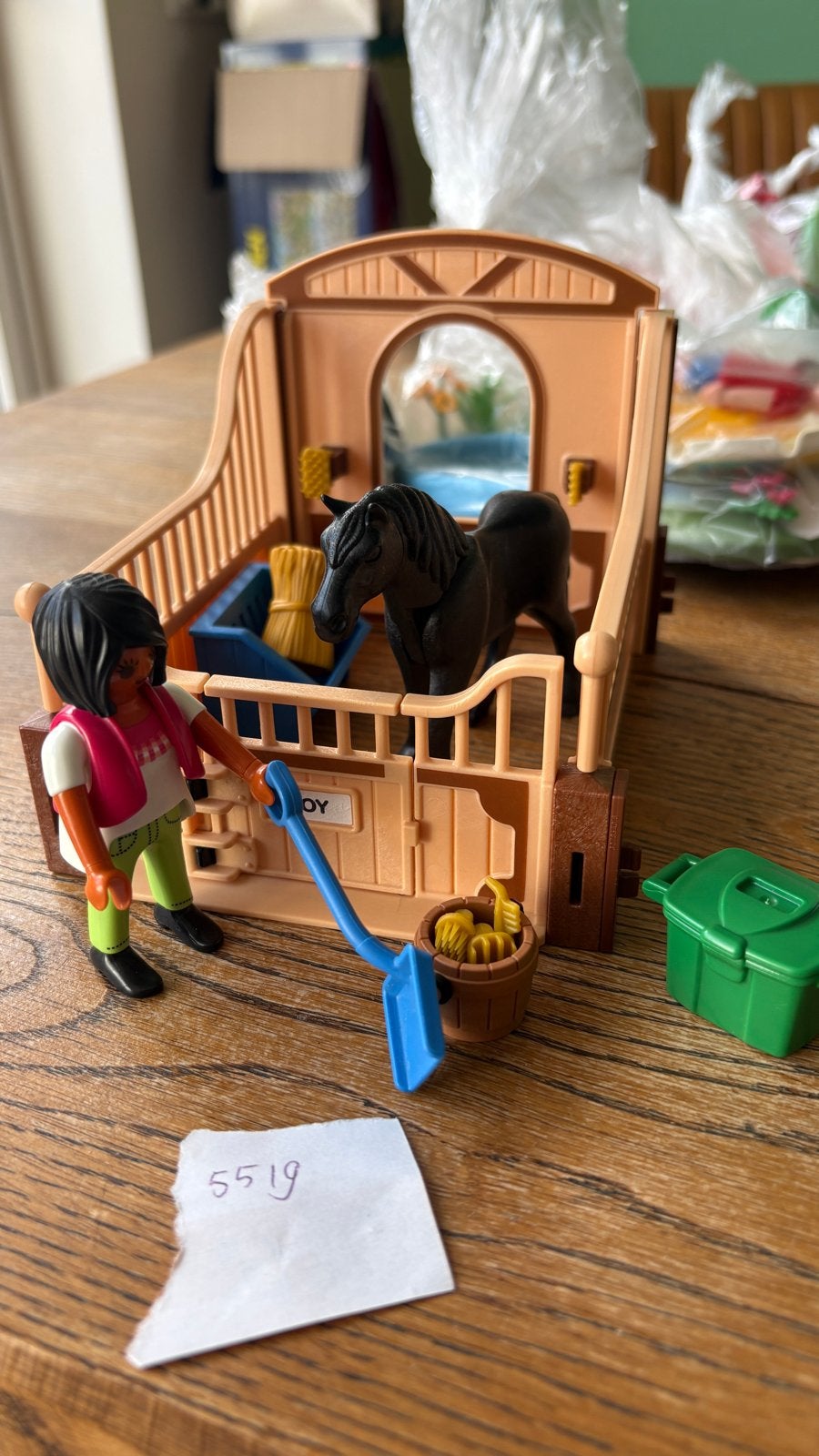 Playmobil paardenstal met paard en figuur, Ophalen of Verzenden, Gebruikt, Jongen of Meisje