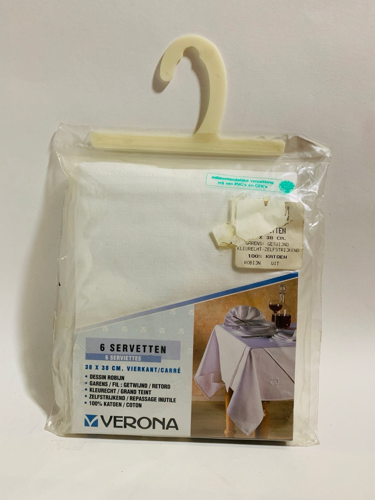 Vintage Verona Servetten - 6 stuks, 100% Katoen, Wit, Nieuw, Ophalen of Verzenden, Nieuw, Wit, Overige typen