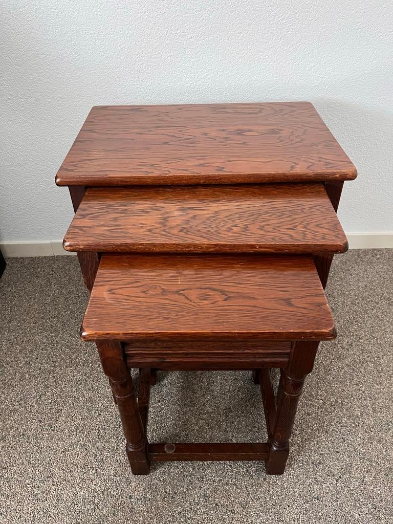 Mimi Tafel Set - Houten Bijzettafels, Gebruikt, 55 tot 75 cm, Rechthoekig, Hout