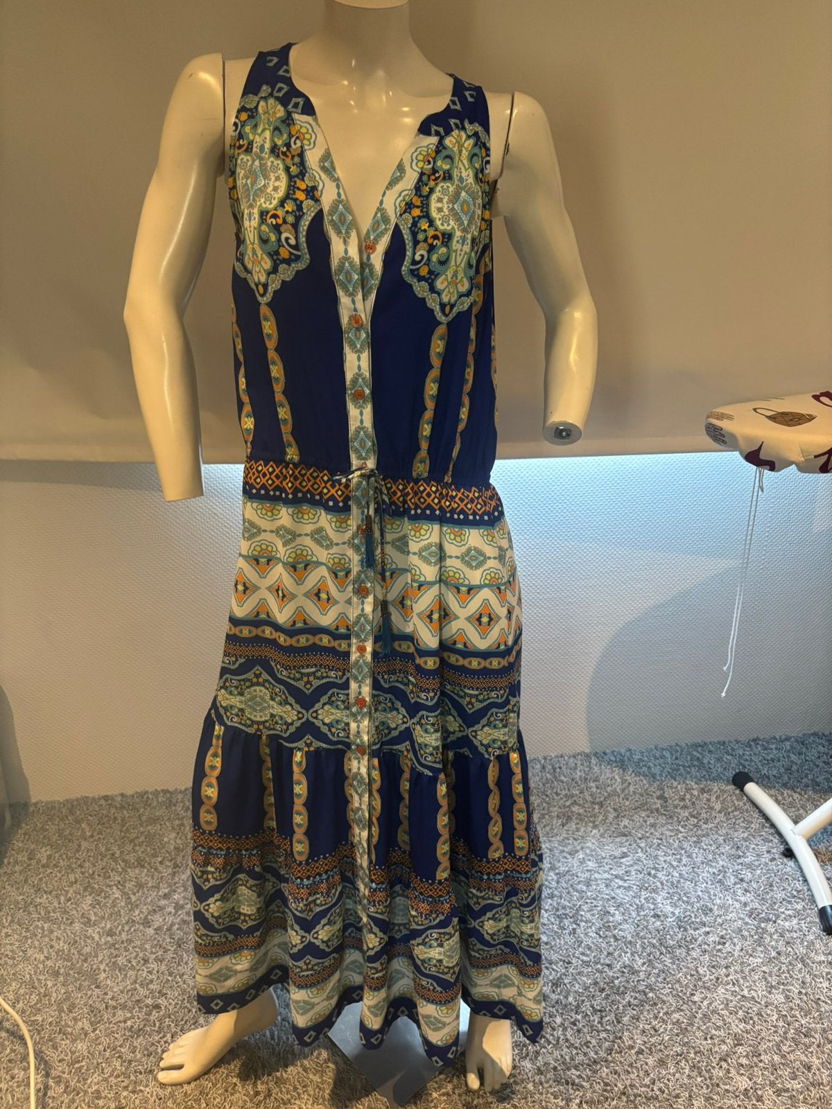 Hale bob lange jurk maat m, Maat 38/40 (M), Blauw, ., Ophalen of Verzenden
