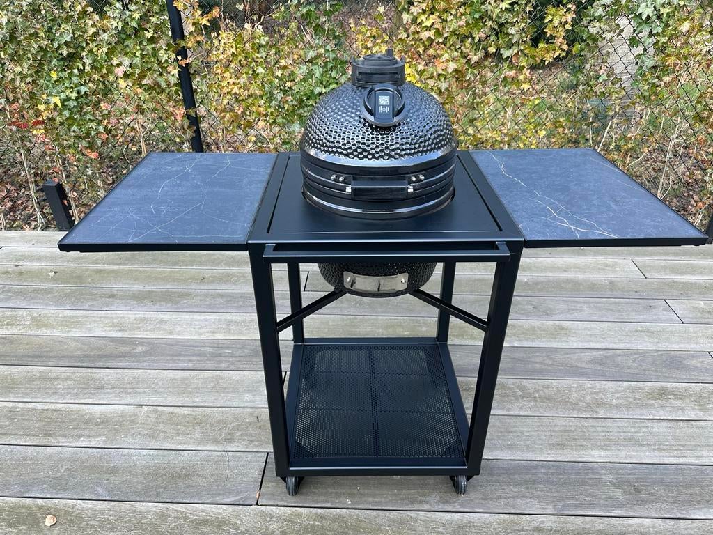 Zwart Kamado Onderstel + Compact Kamado (Complete BBQ Set), Ophalen, Nieuw, Met accessoires