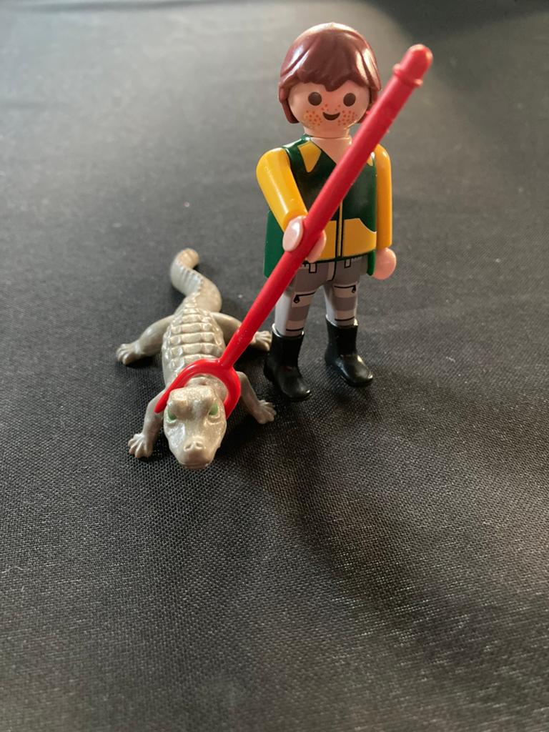 Playmobil dierenverzorger met krokodil., Ophalen of Verzenden, Zo goed als nieuw