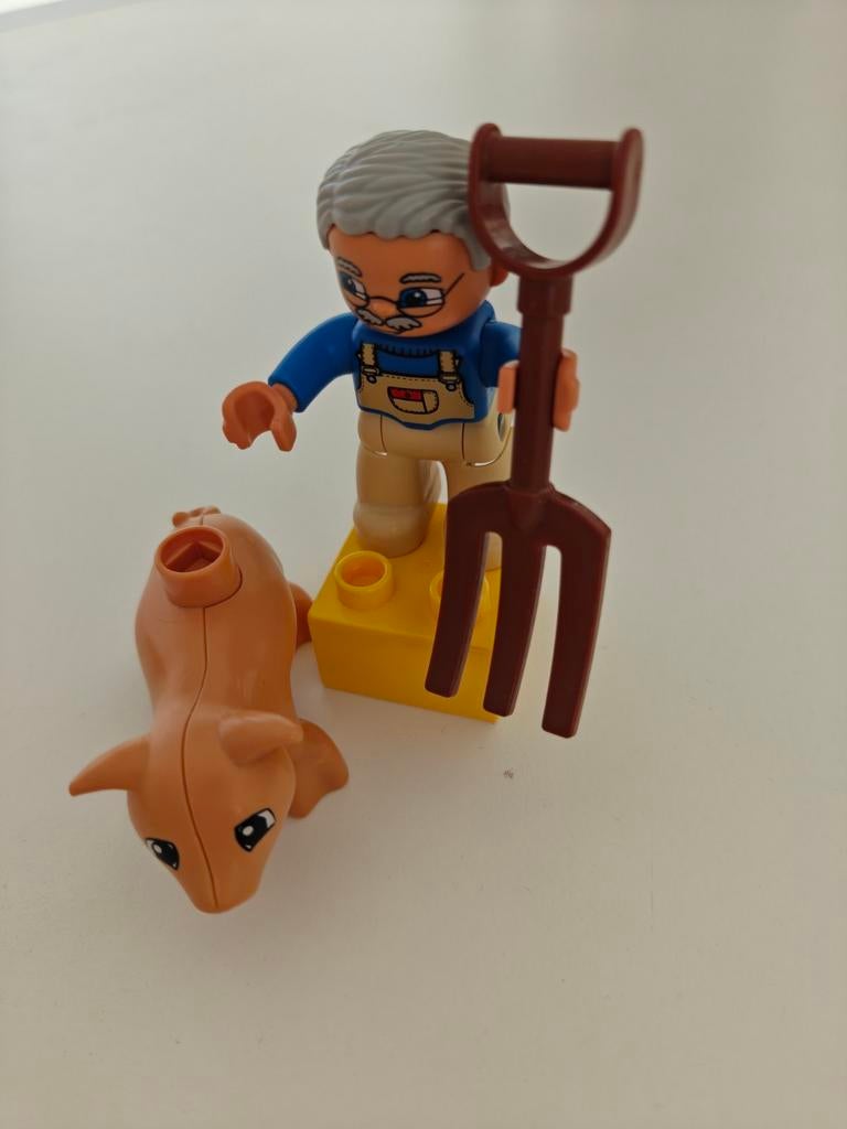 Duplo 5643 Boer met varken en hooivork, Gebruikt, Overige thema's, Ophalen of Verzenden, Duplo