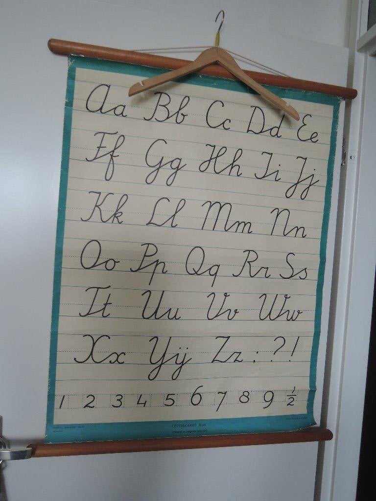 Originele ouderwetse schoolkaart / letterkaart, Ophalen of Verzenden, Overige thema's
