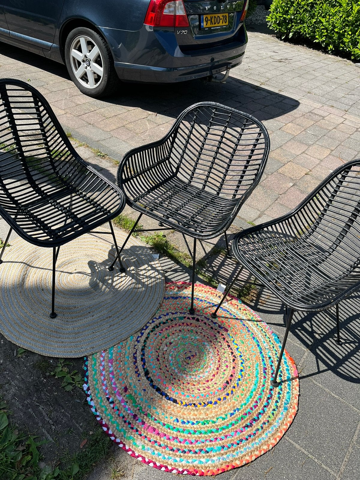 Rotan stoelen 4 x prijs is voor vier stoelen, Huis en Inrichting, Stoelen, Ophalen, Zo goed als nieuw, Zwart, Twee