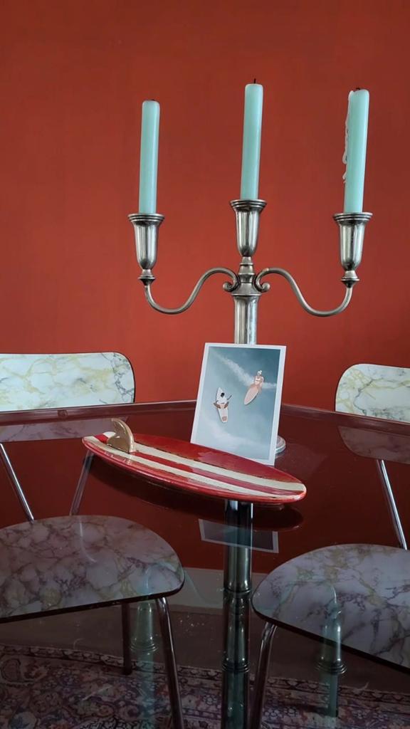 Eettafel hexagon Rinaldi met rookglas, Ophalen, Gebruikt, Rond, Glas