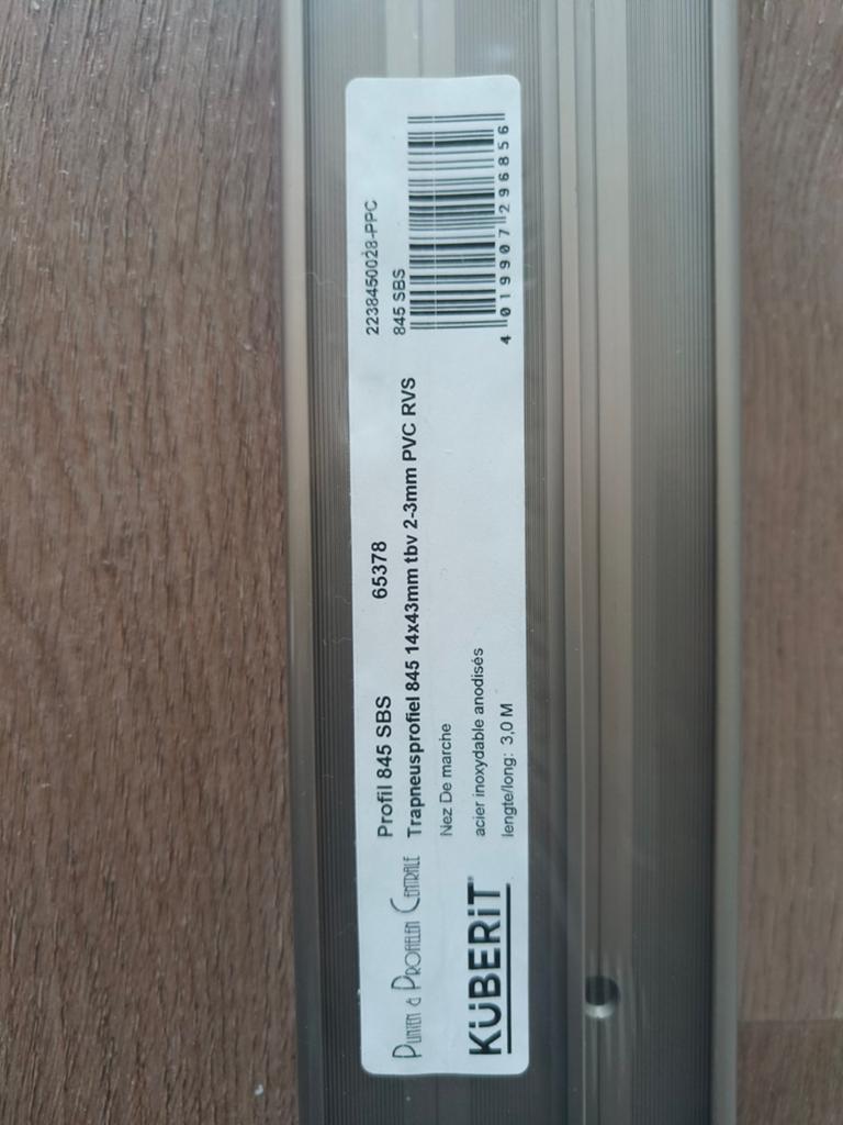 Trapneusprofielen RVS Küberit 3m, Ophalen, Nieuw