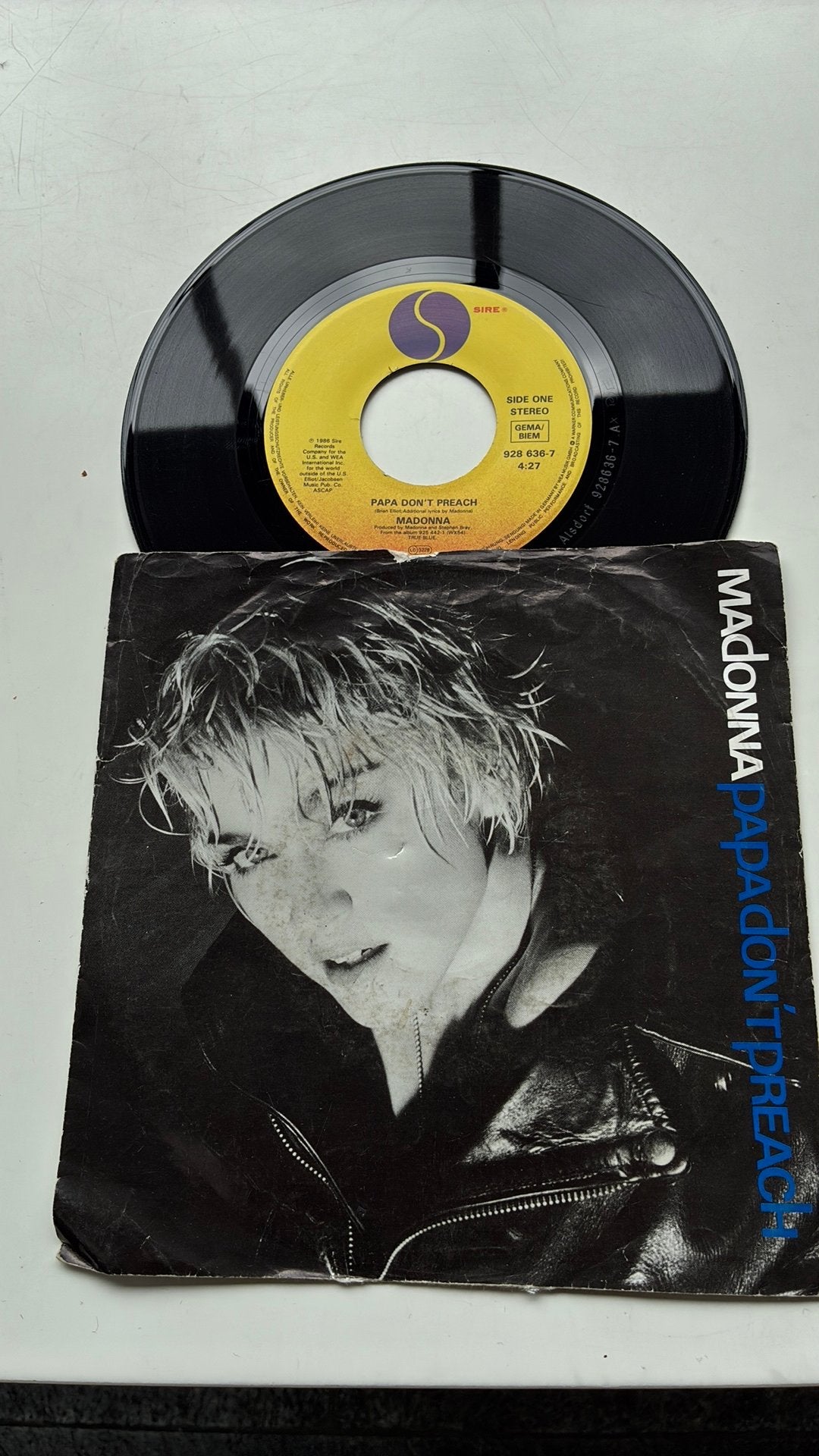 Madonna ‎– Papa Don’t Preach (single), Fotohoes, Ophalen of Verzenden, Gebruikt, Pop