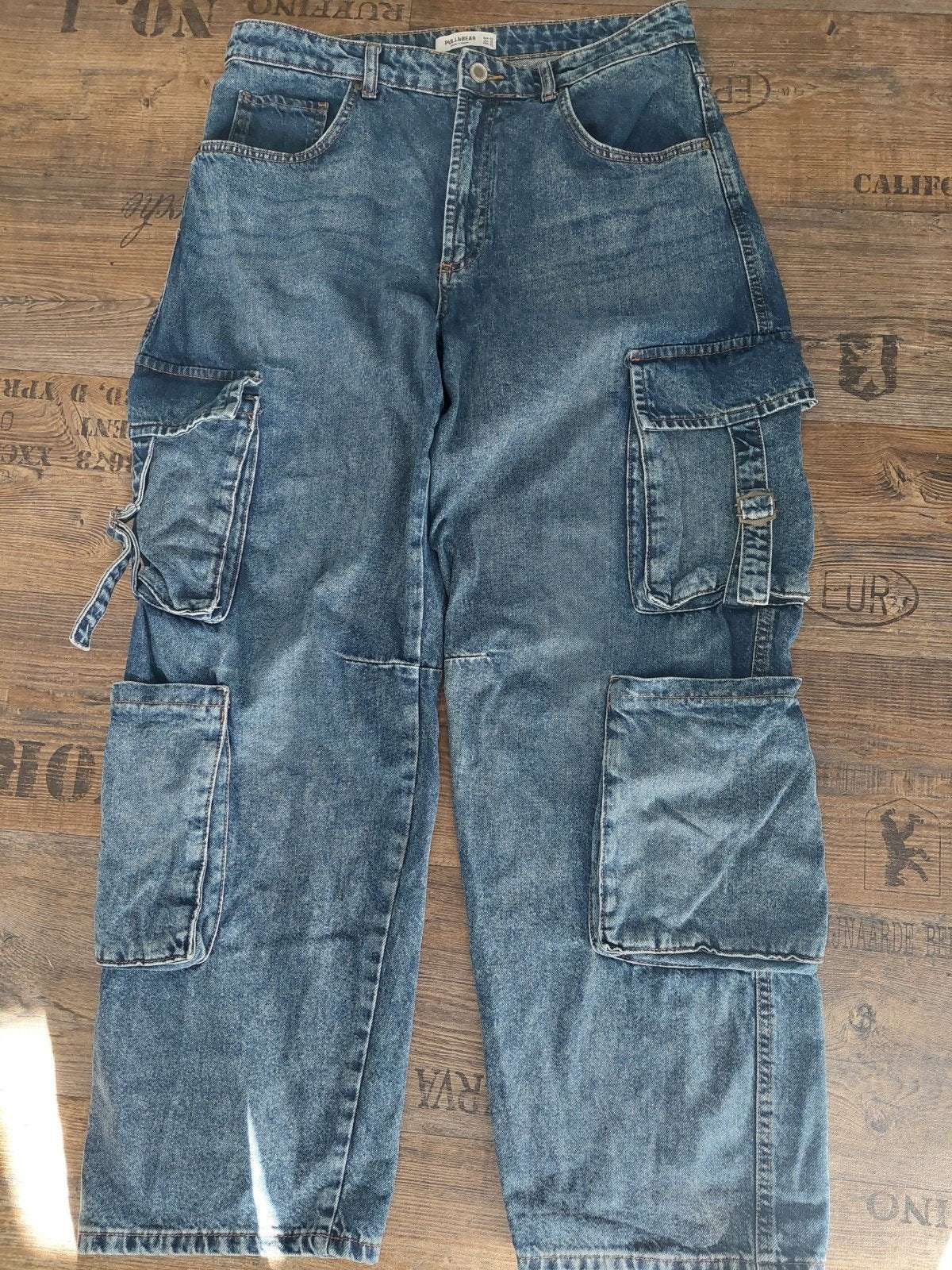 stoere Pull&Bear Cargo Jeans - maat 42, Ophalen of Verzenden, Zo goed als nieuw, W33 - W36 (confectie 42/44), Pull&Bear