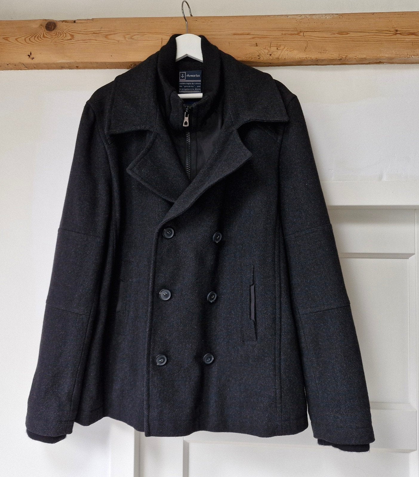 wollen jas heren armor lux peacoat winterjas, Kleding | Heren, Ophalen of Verzenden, Zo goed als nieuw, Maat 52/54 (L)