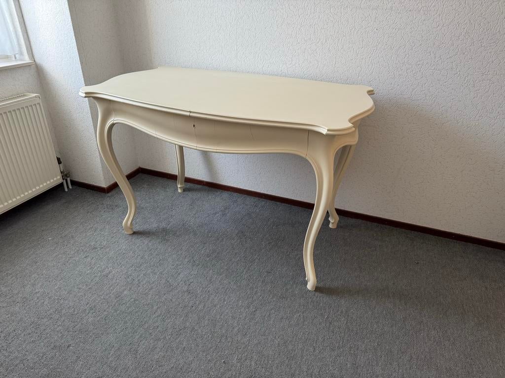 Bijzondere Bureautafel / Eettafel - Champignonkleur, Huis en Inrichting, Ophalen, Gebruikt, 100 tot 150 cm, 50 tot 100 cm