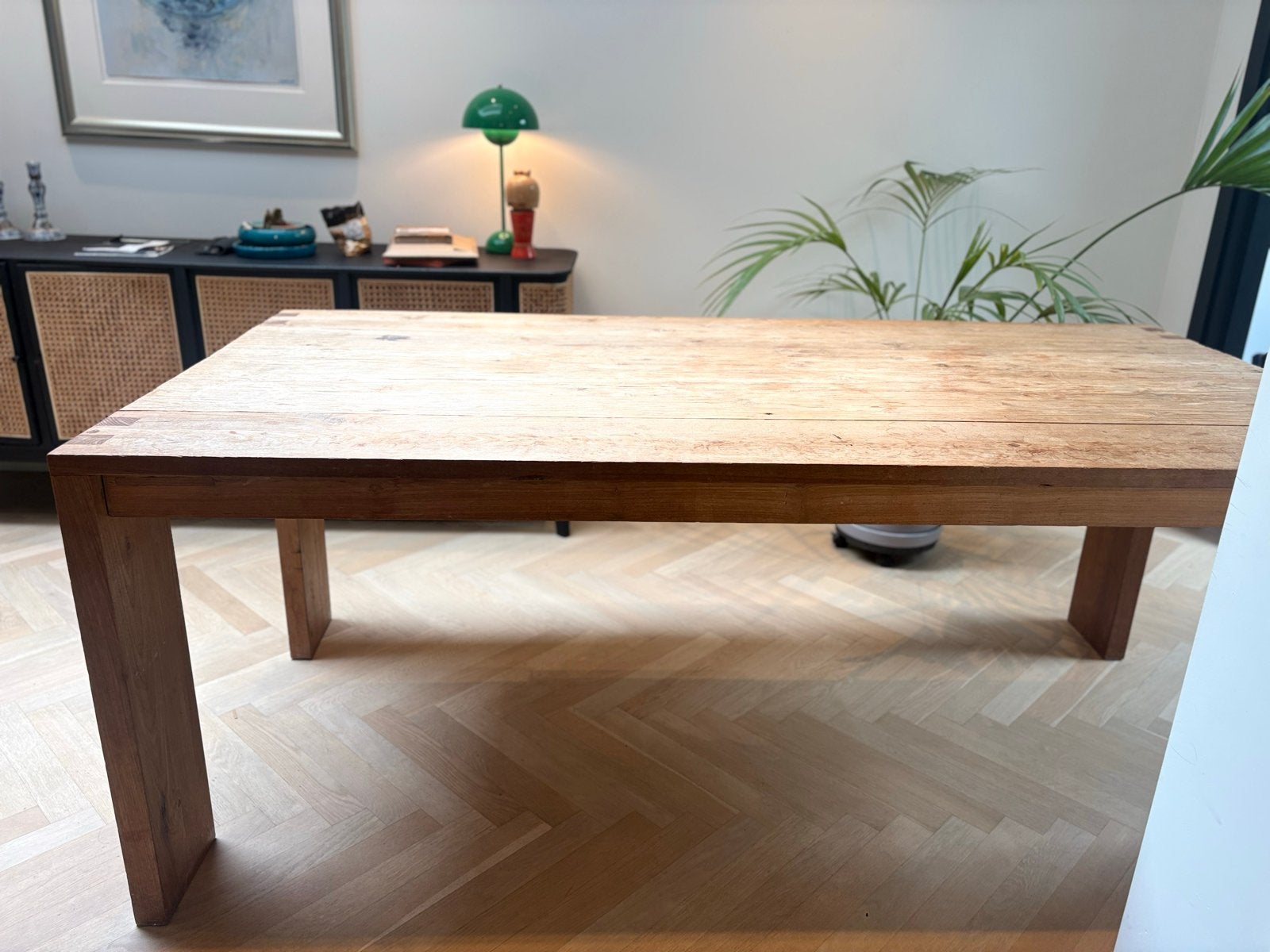200x100 Troubadour massief eettafel -, Ophalen, Gebruikt, 50 tot 100 cm, 150 tot 200 cm