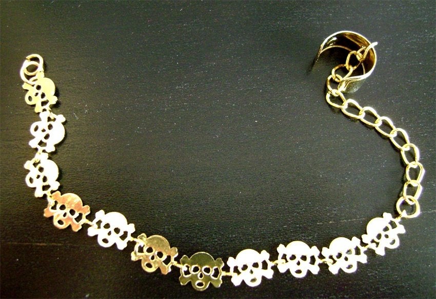 neus ketting piercing steampunk skull goth punk rock batcave, Sieraden, Tassen en Uiterlijk, Verzenden, Nieuw, Overige materialen