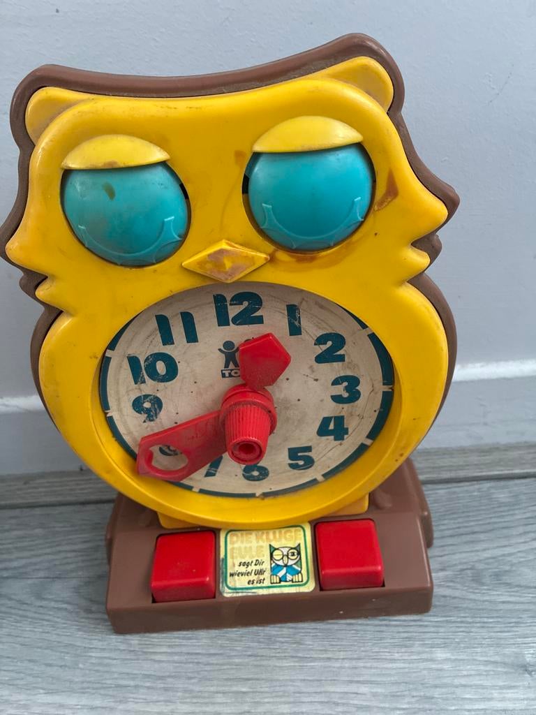 Vintage speelgoed uil klok, Ophalen of Verzenden, Gebruikt, Jongen of Meisje
